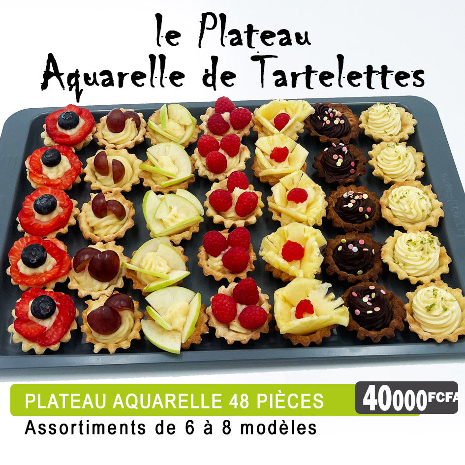 Aquarelle de tartelettes exotiques 48 pièces