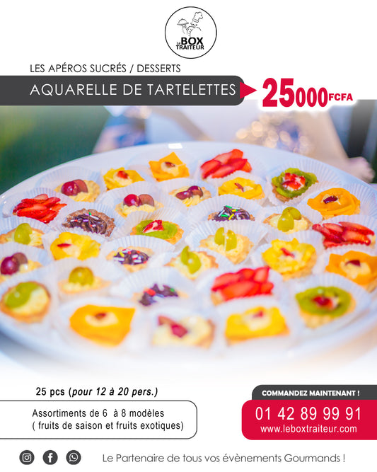 Aquarelle de tartelettes exotiques 25 pièces